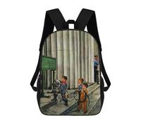sinyumoney On The Stairs Backpack School Bag Secondary Causal Travel High School Bags - Perfect for Travel, Work And Daily Use 17inch