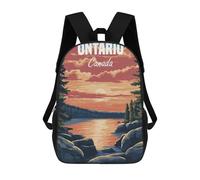 sinyumoney Ontario Sunset Landscape Backpack School Bag Rucksack for Girls Boys Backpacks Large Capacity Kids Back Pack Lightweight School Bags for Children Students 17inch