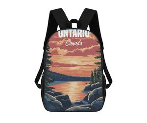 sinyumoney Ontario Sunset Landscape Backpack School Bag Rucksack for Girls Boys Backpacks Large Capacity Kids Back Pack Lightweight School Bags for Children Students 17inch