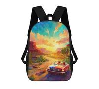 sinyumoney Open Road Adventure Children's School Backpack Fashion Casual 17inch 3D Printed School Bags Boy School Backpack Large Backpack