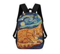 sinyumoney Orange Cat Kitten Sleeping Backpacks 3D Printed Kids School Backpack School Bag Fashion Rucksacks for Boys Elementary And Middle School Students 17inch