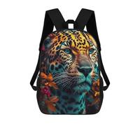 sinyumoney Orange Close Up Jaguar Backpacks Kids School Backpack School Bag 3D Printed School Bag for Boys Elementary And Middle School Students 17inch