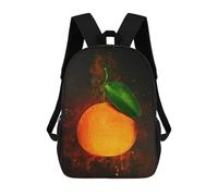 sinyumoney Orange Fruit Backpack School Bag Rucksack for Girls Boys Backpacks Large Capacity Kids Back Pack Lightweight School Bags for Children Students 17inch