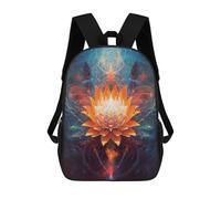 sinyumoney Orange Lotus in Cosmic Bloom Backpack School Bag School Secondary High School College Backpack Travel for Teenage Girls Boys Women Men 17inch