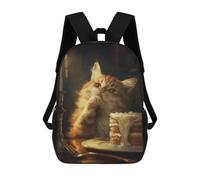 sinyumoney Orange Tabby Cat Cake Cute Rucksack Computer Rucksack for School/Work/Travel for Teenage Girls Boys Women Men 17inch