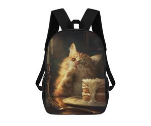 sinyumoney Orange Tabby Cat Cake Cute Rucksack Computer Rucksack for School/Work/Travel for Teenage Girls Boys Women Men 17inch