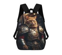 sinyumoney Orange Tabby Cat Warrior School Bags Water Resistant Travel Backpack Computer Bag for School/Work/Travel 17inch