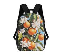 sinyumoney Orange Tree Blossoms 17 Inch Backpacks Kids Schoolbag,3D Printed Elementary And Middle School Students Backpacks for Boys Girls