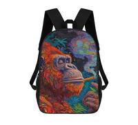 sinyumoney Orangutan Art Print Backpack School Large School Backpack for Boys for Teenage Girls Boys Women Men 17inch