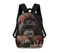 sinyumoney Orangutan Chess Rucksack Rucksack Casual Daypacks School Work Travel Bag for School/Work/Travel 17inch