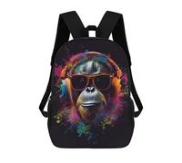 sinyumoney Orangutan Colorful Backpack School Bag Water Resistant Computer Rucksack for Campus Outdoor Travel Sports 17inch