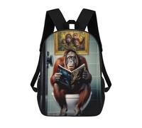sinyumoney Orangutan on The Toilet School Backpack for Girls Backpack Water Repellent Casual Daypack Lightweight Rucksack Boy Girl School Backpack 17inch