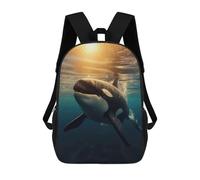 sinyumoney Orca 2 Children's School Backpack 3D Printed for Kids Travel Rucksacks Book Bags for Boys Elementary School Students 17inch
