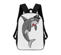 sinyumoney Orca Groom Wedding 3D Printed Kids Backpacks Boys Fashion School Bag Travel Backpacks School Bags for Boys Elementary School Students 17inch