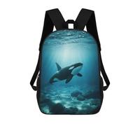 sinyumoney Orca in Ocean Children's Backpacks School 3D Printed Bag Bookbag for Kids Travel Rucksacks Boy Girl Book Bags Kids School Bag 17inch