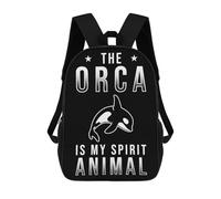 sinyumoney Orca Killer Whale Spirit 3D Printed Children's School Backpack for Kids High Capacity Travel Rucksacks Book Bags Kids School Bag Back Pack 17inch