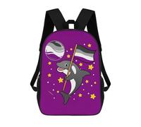 sinyumoney Orca Space Asexual Pride Rucksack Fashion Stationery Backpack Waterproof Casual Daypacks for Teenage Girls Boys Women Men 17inch