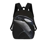 sinyumoney Orca Whale 3D Printed School Backpack Casual Children's Backpacks 3D Printed School Bag for Boys Elementary And Middle 17inch