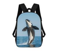 sinyumoney Orca Whale Jump Out Water Children's Backpacks School Backpack 3D Printed for Kids Travel Rucksacks Book Bags Kids 17inch School Bag