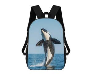 sinyumoney Orca Whale Jump Out Water School Backpack Lightweight Casual Daypack School Backpacks for Boys/Girls/Teenagers 17inch
