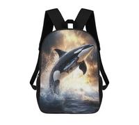 sinyumoney Orca Whale Jump Out Water School Bags Water Resistant School Bag Business Backpack for Campus Outdoor Travel Sports 17inch