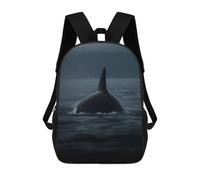 sinyumoney Orca Whale Rising Above Backpack School Fashion Stationery Backpack Waterproof Casual Daypacks for Boys/Girls/Teenagers 17inch