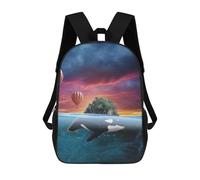sinyumoney Orca Whale Surrealism Rucksack Lightweight Casual Daypack School Backpacks- Perfect for Travel, Work And Daily Use 17inch