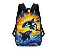 sinyumoney Orcas Ocean Sunset Rucksack Water Resistant Computer Rucksack for Campus Outdoor Travel Sports 17inch