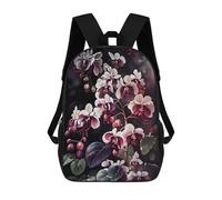 sinyumoney Orchid Flowers Floral Art School Backpack Daypacks Business Backpack Water Resistant Bookbag for Campus Outdoor Travel Sports 17inch