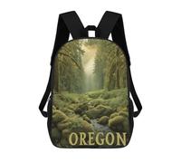 sinyumoney Oregon Forest Trail Travel Poster Backpack School Daypacks Business Backpack Water Resistant Bookbag for Men, Women & Teenage Boys 17inch