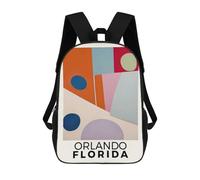 sinyumoney Orlando Florida Poster Backpack School Bag Lightweight Airport College Students Back Pack for Teenage Girls Boys Women Men 17inch