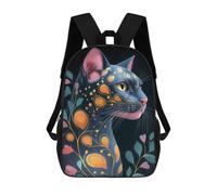 sinyumoney Ornate Bombay Cat Portrait Animal School Bags Rucksack Casual Daypacks School Work Travel Bag for Teenage Girls Boys Women Men 17inch