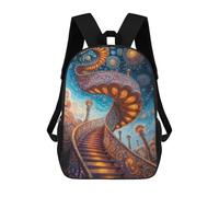 sinyumoney Ornate Stairway to The Sky Backpacks 3D Printed 17inch Kids School Backpack Outdoor Casual Daypack Casual Travel Bags for Middle School Students