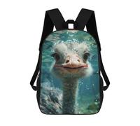 sinyumoney Ostrich Backpacks Kids Student Schoolbag,3D Printed Backpacks,Elementary And Middle School Students Backpacks for Boys Girls 17inch
