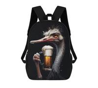 sinyumoney Ostrich Beer Backpack 3D Printed School Bag For Boys High Capacity Travel Backpacks Book Bags Boys School Bag Mochila 17inch