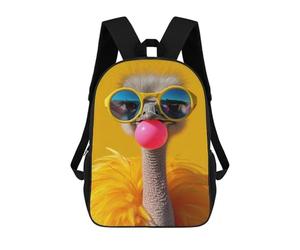 sinyumoney Ostrich Bubblegum Backpack School Bag Lightweight Casual Daypack School Backpacks for Girl, Teen Girls 17inch