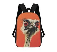 sinyumoney Ostrich Portrait Animal School Bags High Secondary School Bags Casual Backpack for Campus Outdoor Travel Sports 17inch