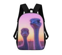 sinyumoney Ostrich Sunset Portrait School Backpack Large Water Resistant Laptop Backpack for Teenage Girls Boys Women Men 17inch