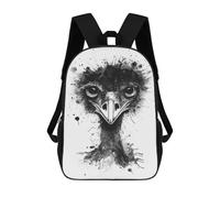 sinyumoney Ostrich Watercolor Backpacks Kids Student Schoolbag 3D Printed Backpacks Elementary And Middle School Students Backpacks for Boys Girls 17inch