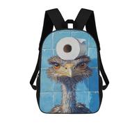 sinyumoney Ostrich with Toilet Paper on Head-5 Kids Backpacks,3D Personalized School Bookbags for Boys Girls Large Schoolbags Casual Daypack 17inch