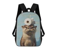 sinyumoney Otter Balancing Toilet Paper School Backpack Business Laptop Rucksack Bag Unisex Casual Daypack for Men, Women & Teenage Boys 17inch