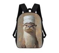 sinyumoney Otter Chef Hat Painting Rucksack Water Resistant Travel Backpack Computer Bag for Campus Outdoor Travel Sports 17inch