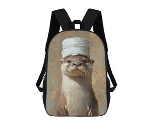 sinyumoney Otter Chef Hat Painting Rucksack Water Resistant Travel Backpack Computer Bag for Campus Outdoor Travel Sports 17inch