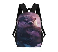 sinyumoney Otter Couple in Winter Ronaldo Backpack, Children's Backpack, Student School Bag, Book Bag, 3D Printed School Bag For Boys And Girls, 17inch
