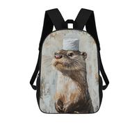 sinyumoney Otter in Sailor Hat Painting Children's Backpacks School Backpack 3D Printed for Kids Travel Rucksacks Book Bags Kids 17inch School Bag