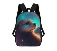 sinyumoney Otter in Starry Night Backpack School Fashion Stationery Backpack Waterproof Casual Daypacks for Men, Women & Teenage Boys 17inch