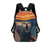 sinyumoney Otter Scream Painting School Backpack 3D Printed Children's 17inch Backpacks Bag Bookbag for Kids Boy Girl Book Bags Kids School Bag Travel Rucksacks