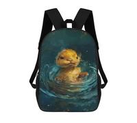 sinyumoney Otter Swimming in Water Kids Backpack, Backpack School Bag, Backpacks Kids School 3D Printed School Bags for Elementary And Middle School Students Teens Birthday Gift 17inch