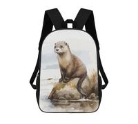 sinyumoney Otter Watercolor Cute Backpack School Bag Water Resistant Computer Rucksack for Campus Outdoor Travel Sports 17inch