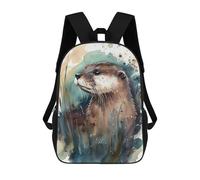 sinyumoney Otter Watercolor Rucksack Fashion Stationery Backpack Waterproof Casual Daypacks for Men, Women & Teenage Boys 17inch